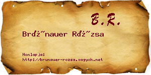 Brünauer Rózsa névjegykártya